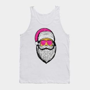 Pink Santa Claus, Christmas Lights Pink Santa Tank Top